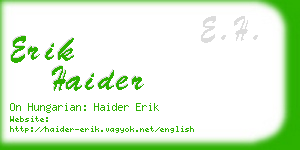 erik haider business card